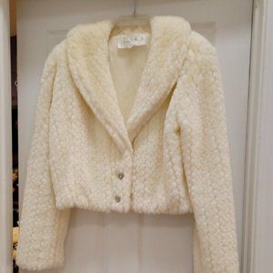 Ivory faux fur jacket